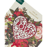 Romantic Valentine's Day greeting card featuring a colorful floral bouquet design from UK Greetings.