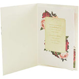 Romantic Valentine's Day greeting card with a floral bouquet design by UK Greetings on a white background.