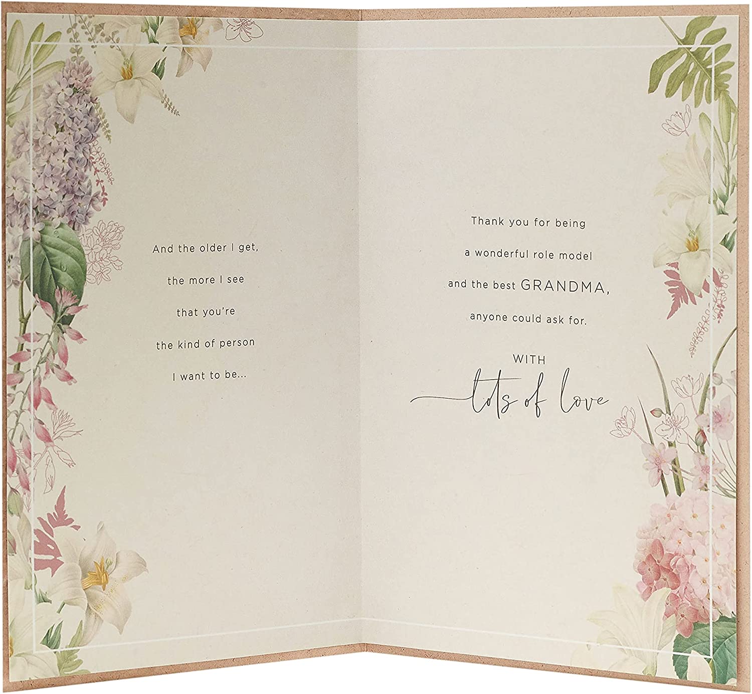 Floral copper Grandma Mother's Day greeting card with colorful flower design and heartfelt message from UK Greetings.