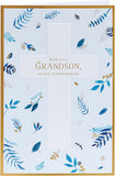 Floral cross confirmation greeting card for grandson, featuring colorful floral design and religious symbols by UK Greetings.