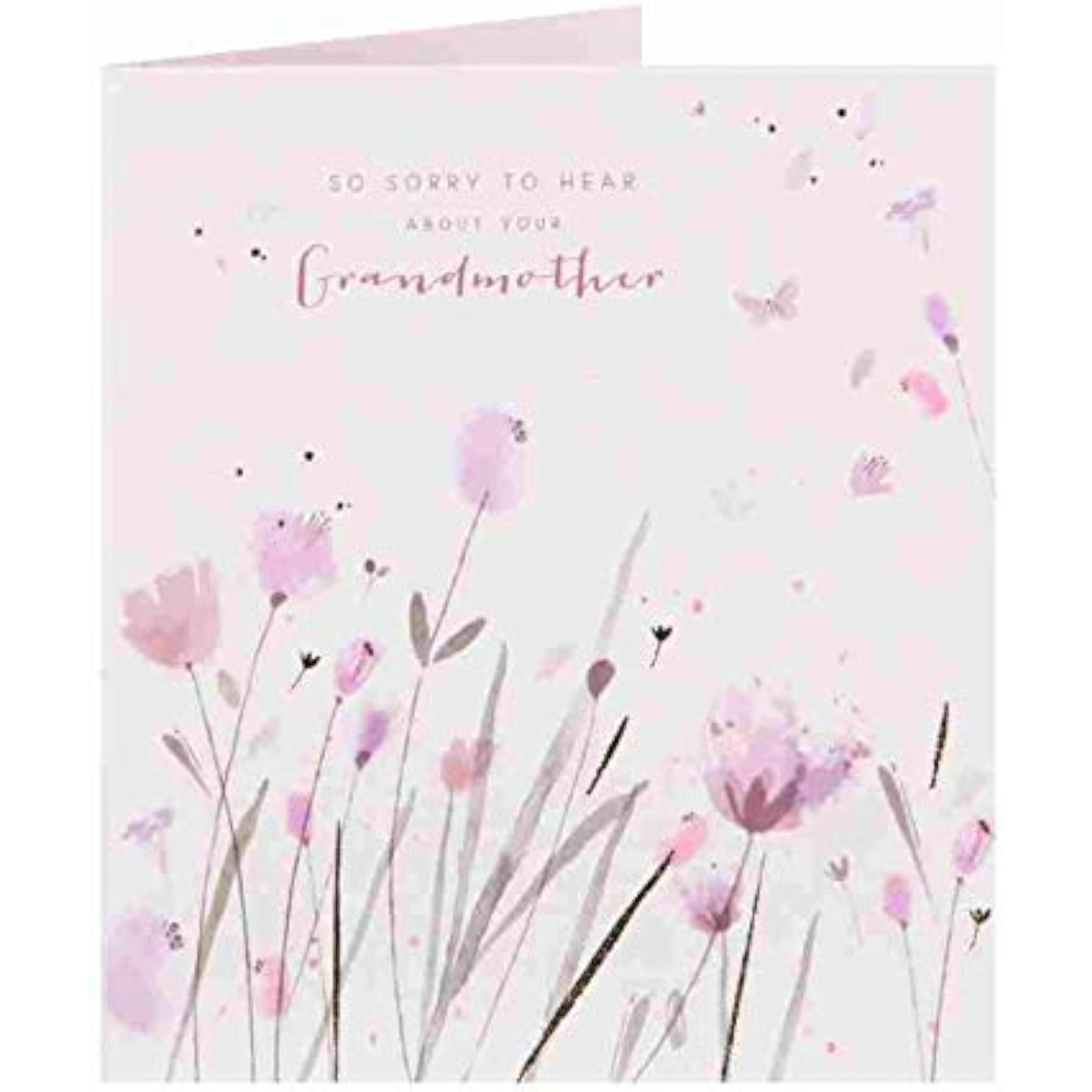 Floral Grandma sympathy greeting card by UK Greetings with colorful flower design and heartfelt message inside.