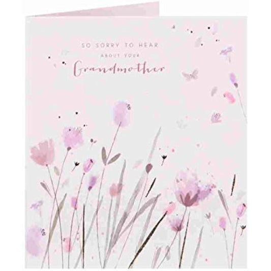 Floral Grandma sympathy greeting card by UK Greetings with colorful flower design and heartfelt message inside.