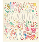 Colorful floral rainbow daughter birthday greeting card from UK Greetings with vibrant floral and rainbow design.