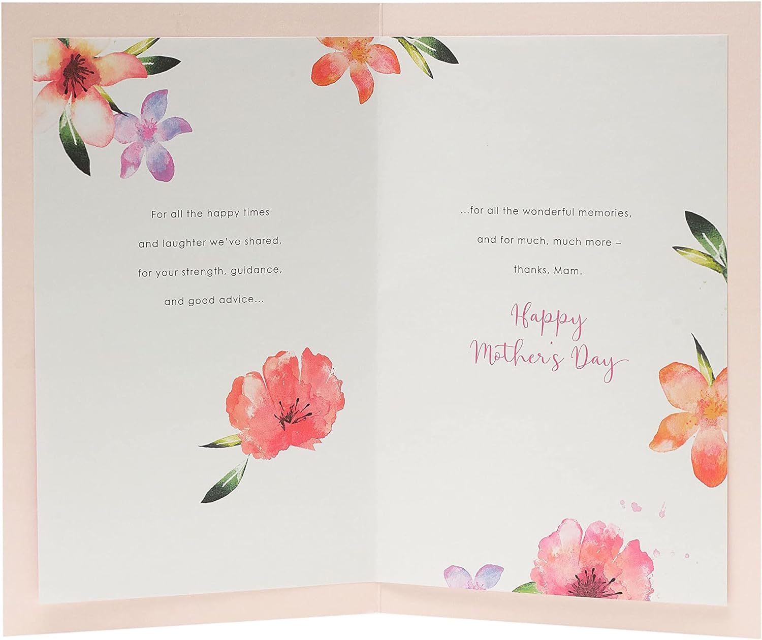 Flowers design lovely Mother's Day greeting card by UK Greetings featuring colorful floral artwork and heartfelt message.
