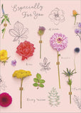 Colorful Flowers Especially for You birthday greeting card from UK Greetings with vibrant floral design.