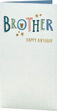 Foil beer pint brother birthday greeting card with festive design, from UK Greetings, featuring celebratory graphics and text.