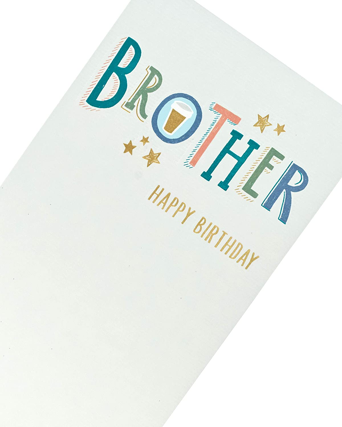 Foil beer pint brother birthday greeting card by UK Greetings featuring festive design and celebratory imagery.