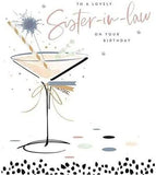 Foil finish greeting card for sister-in-law's birthday featuring colorful floral design and elegant lettering by UK Greetings.