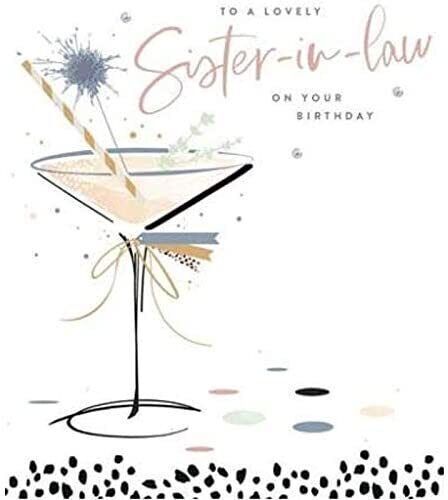 Foil finish greeting card for sister-in-law birthday from UK Greetings, featuring a lovely design with shiny accents.