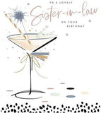 Foil finish greeting card for sister-in-law birthday from UK Greetings, featuring a lovely design with shiny accents.