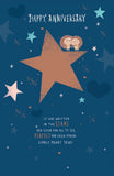 Foil Hedgehogs and Stars Anniversary Greeting Card by UK Greetings featuring shiny foil accents and whimsical design.