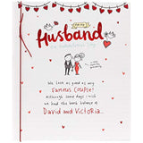 Valentine's Day greeting card for husband featuring a couple design from UK Greetings, with romantic illustrations and heartfelt message.