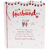 Valentine's Day greeting card featuring a couple design for husbands from UK Greetings, with romantic and festive illustrations.