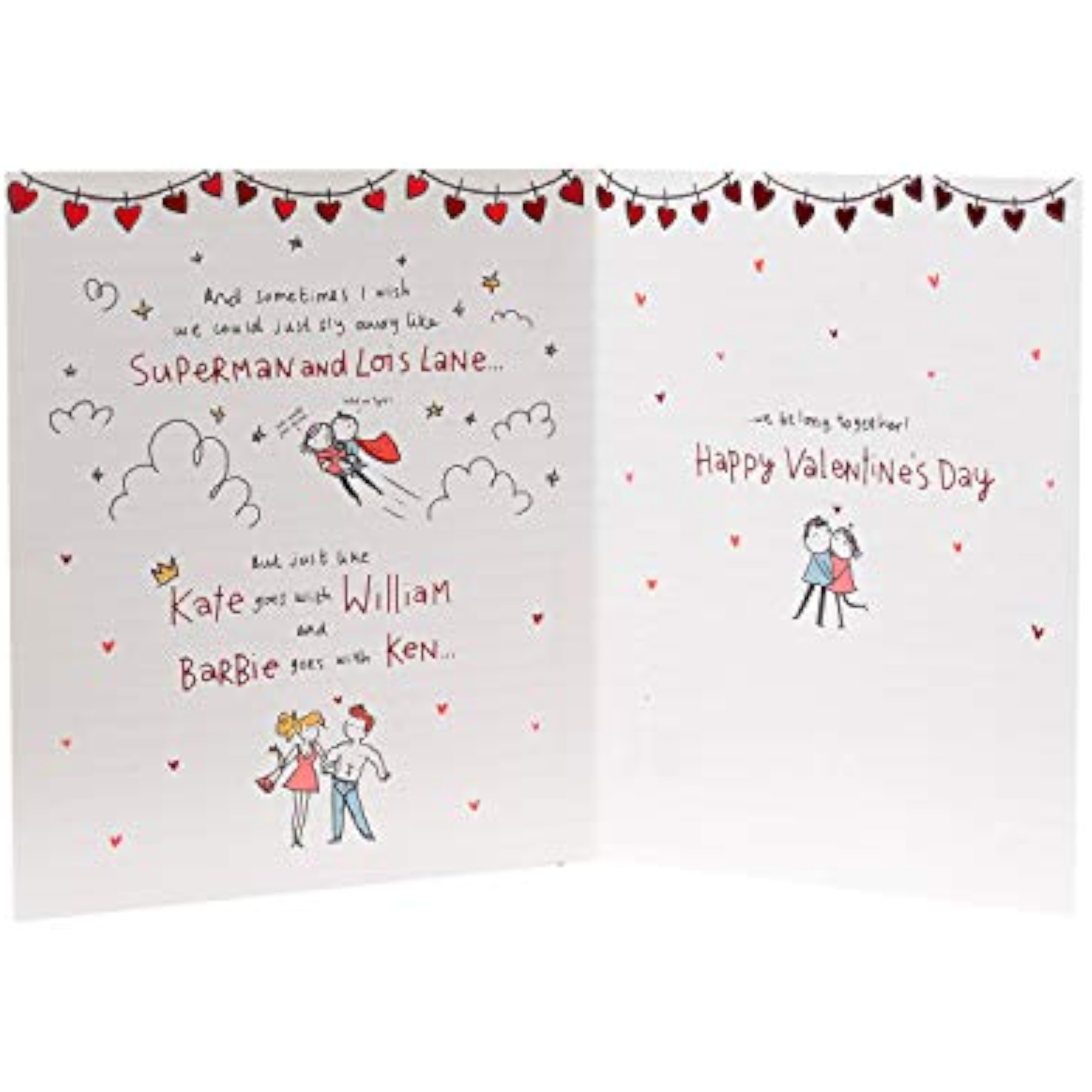 Valentine's Day greeting card for husband featuring a couple design, from UK Greetings, with romantic illustrations and heartfelt message.