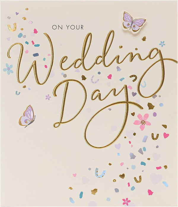 Friend Contemporary Wedding Card from UK Greetings featuring elegant floral design and heartfelt message for special occasions.
