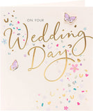 Friend contemporary wedding greeting card by UK Greetings featuring elegant floral design and heartfelt message inside.