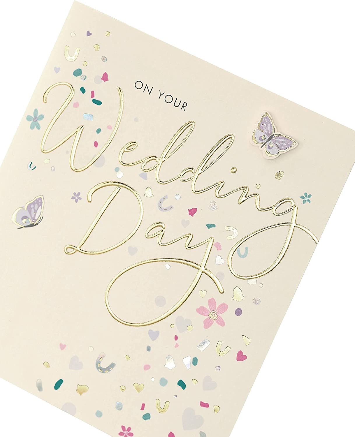 Friend Contemporary Wedding Card by UK Greetings featuring elegant floral design and heartfelt wedding message.
