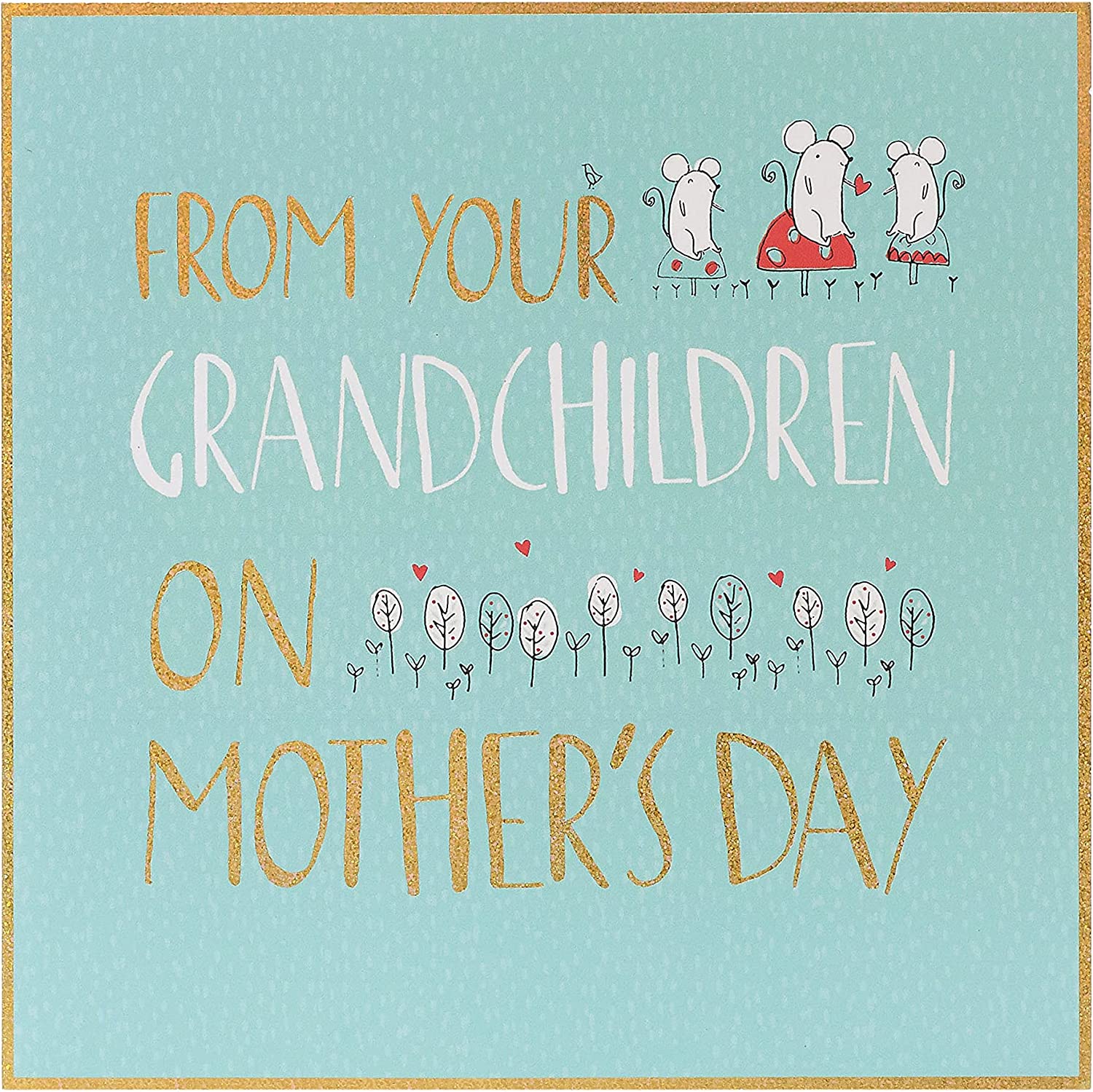 Mother's Day greeting card from grandchildren by UK Greetings featuring heartfelt message and floral design.