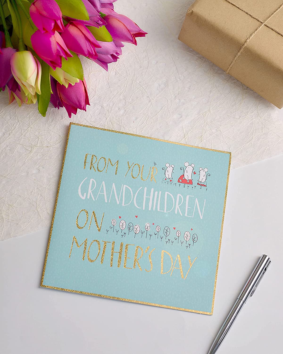 Greeting card from UK Greetings for Mother’s Day featuring a heartfelt message from grandchildren.