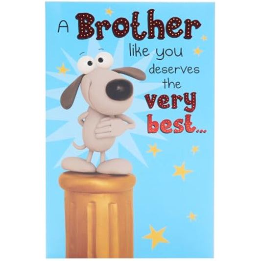 Funny Brother birthday greeting card from UK Greetings featuring colorful, humorous design perfect for celebrating a brother.