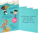 Funny gamer birthday greeting card for son from UK Greetings, featuring gaming-themed design and cheerful artwork.