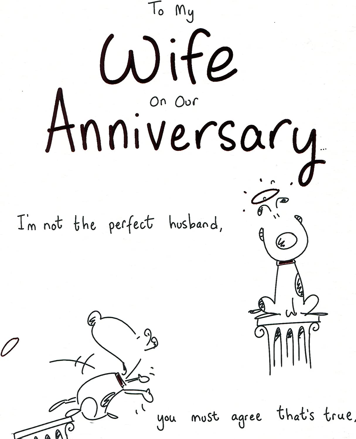 Funny wife anniversary greeting card featuring a playful dog design from UK Greetings, perfect for celebrating with humor.