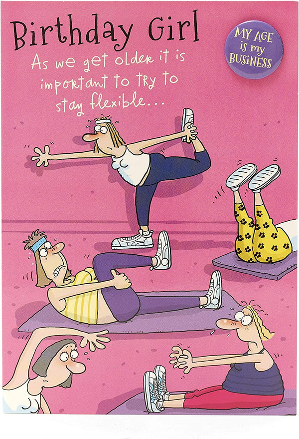Funny birthday greeting card for women featuring a playful design by UK Greetings, perfect for celebrating her special day