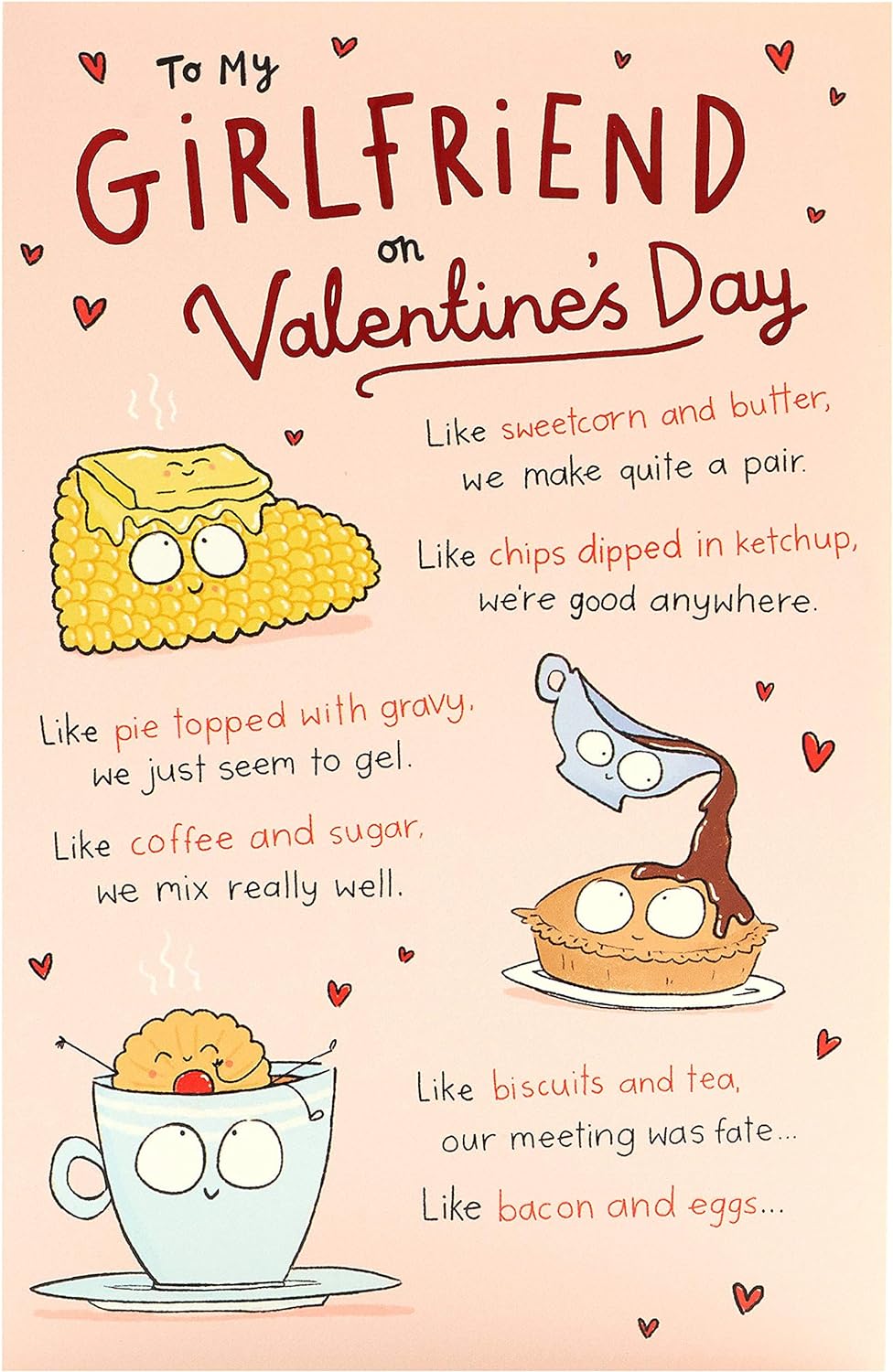 Valentine's Day greeting card featuring romantic design from UK Greetings, perfect for expressing love to a girlfriend.