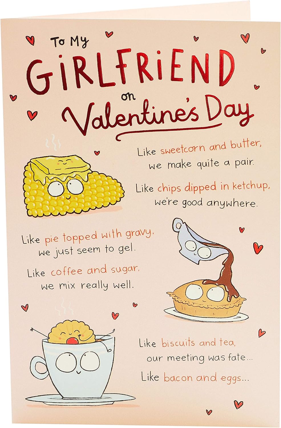 Valentine's Day greeting card for girlfriend featuring romantic design from UK Greetings.