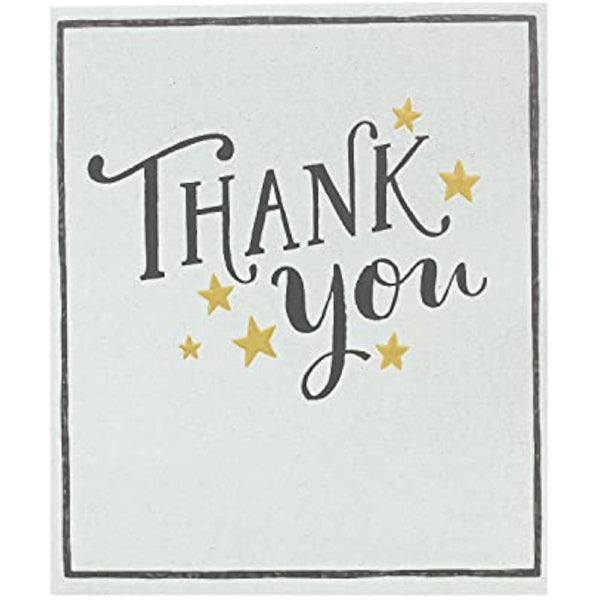 Gold Stars Thank You Greeting Card by UK Greetings featuring a festive design with gold star accents and heartfelt message.