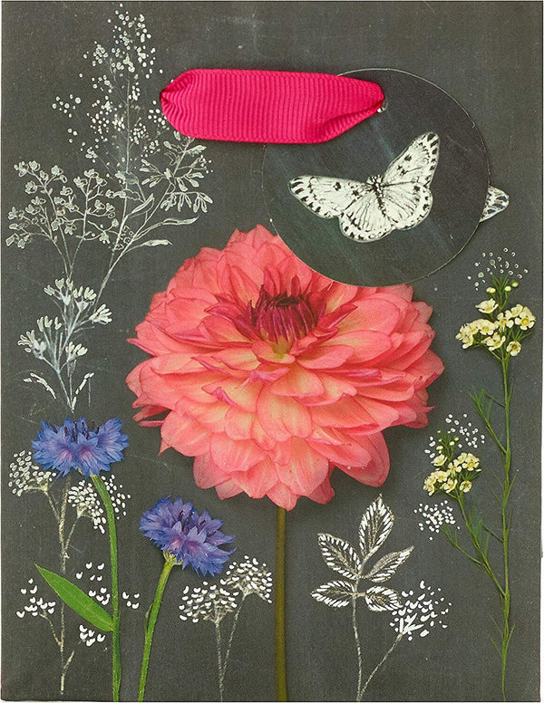 Elegant greeting card featuring colorful floral design from UK Greetings' Graceful Blooms Medium Birthday Bag collection.