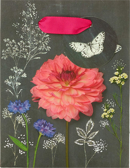 Elegant greeting card featuring colorful floral design from UK Greetings' Graceful Blooms Medium Birthday Bag collection.