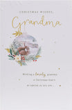 Cute Grandma Christmas greeting card from UK Greetings featuring adorable rabbits and warm holiday wishes.