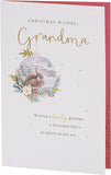 Cute Grandma Christmas greeting card featuring adorable rabbits and warm holiday wishes from UK Greetings.