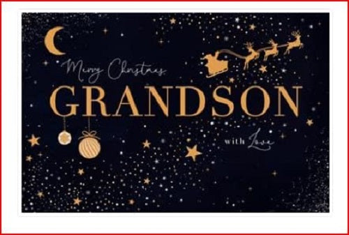 Grandson Christmas greeting card from UK Greetings with a festive design and Merry Christmas love message.