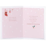 Hanging Christmas ornaments themed greeting card for sister with festive design, UK Greetings holiday card for special occasions