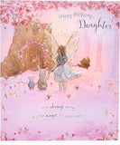 Happy Birthday Daughter spellbound fairy greeting card with colorful fairy illustration and festive message from UK Greetings