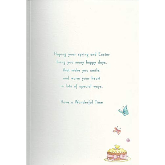 Happy Easter Wishes greeting card with heartfelt messages, featuring colorful floral and heart designs, ideal for festive greetings.