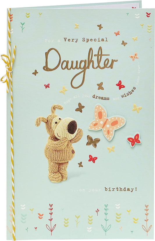 Heartfelt Boofle Daughter birthday greeting card from UK Greetings, featuring colorful illustrations and heartfelt message.