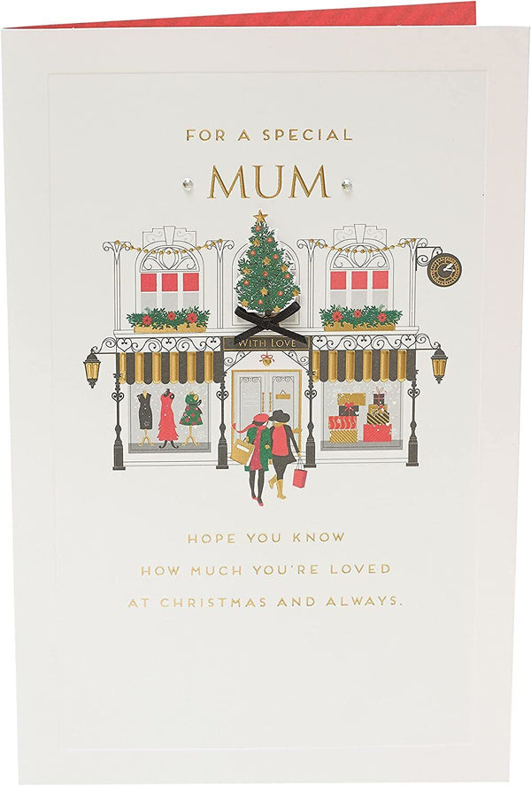 Heartfelt Christmas greeting card for mum from UK Greetings, featuring festive design and warm holiday wishes.
