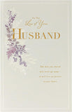 Gold foil Heartfelt greeting card for husband loss sympathy from UK Greetings, featuring comforting message and elegant design.