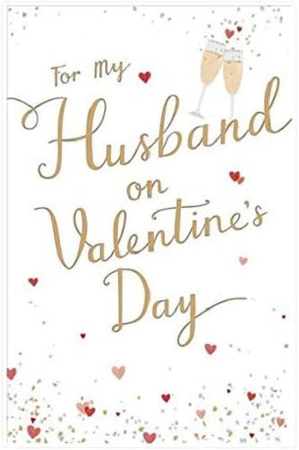 Heartfelt Valentine's Day greeting card for husband from UK Greetings featuring romantic design and heartfelt message.