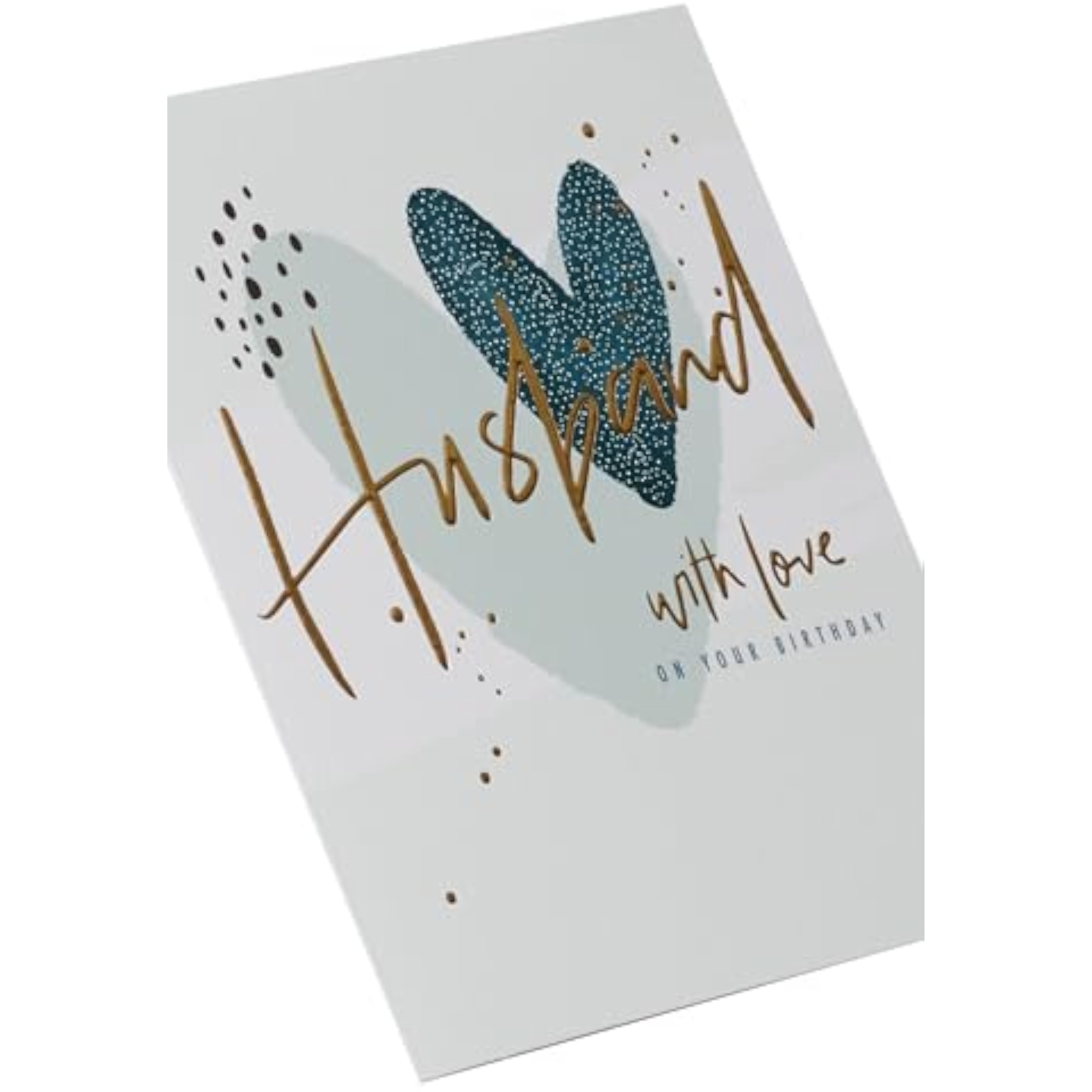 Heart-themed husband birthday greeting card from UK Greetings, featuring a romantic design perfect for celebrating special occasions.
