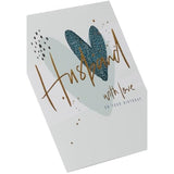 Heart-themed husband birthday greeting card from UK Greetings, featuring a romantic design perfect for celebrating special occasions.