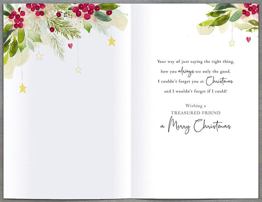 Holly & Ivy Christmas greeting card for a special friend, featuring festive holiday design from UK Greetings.