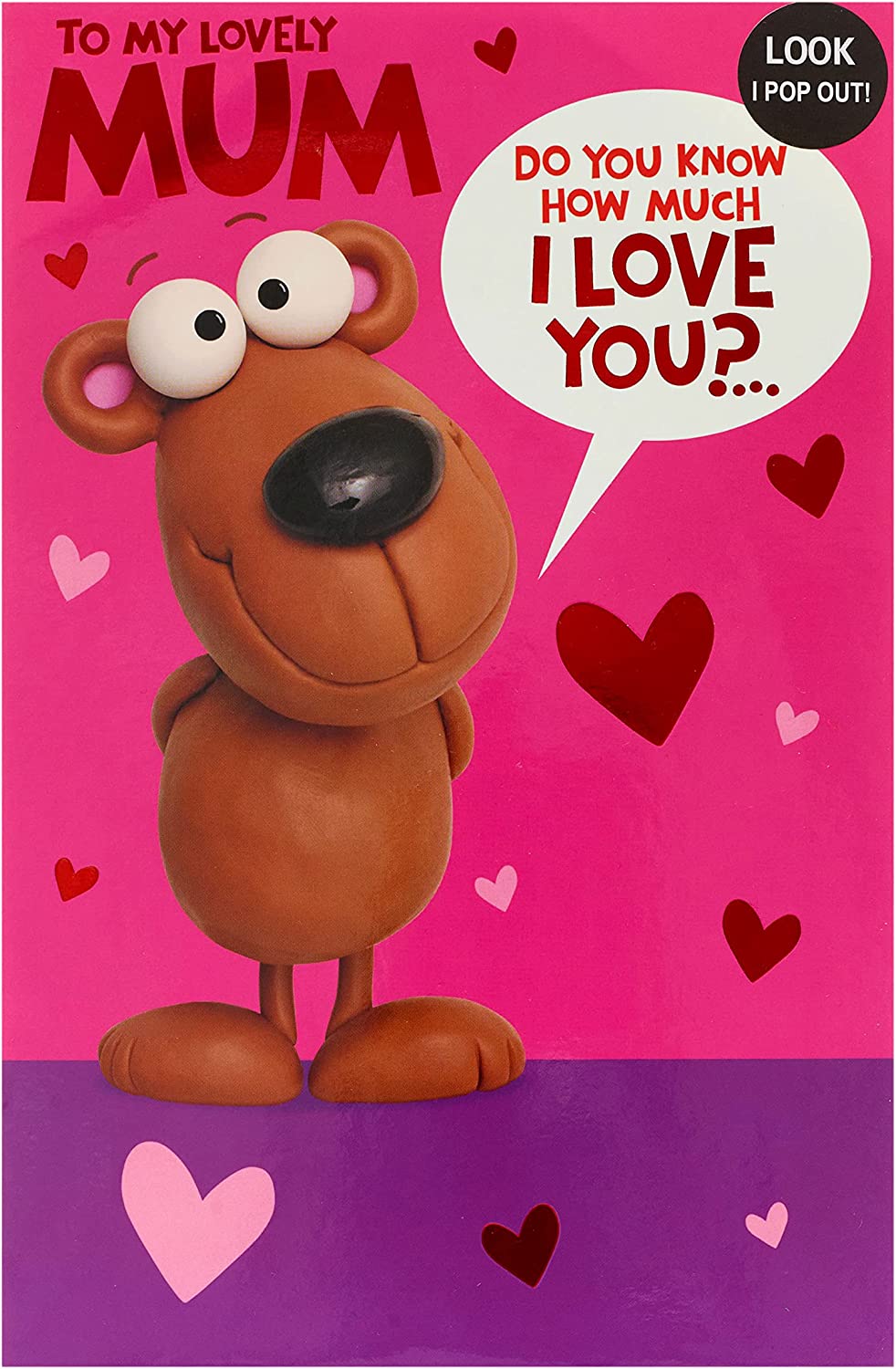 UK Greetings hugging arms mum birthday greeting card with heartfelt message and colorful design for special occasions