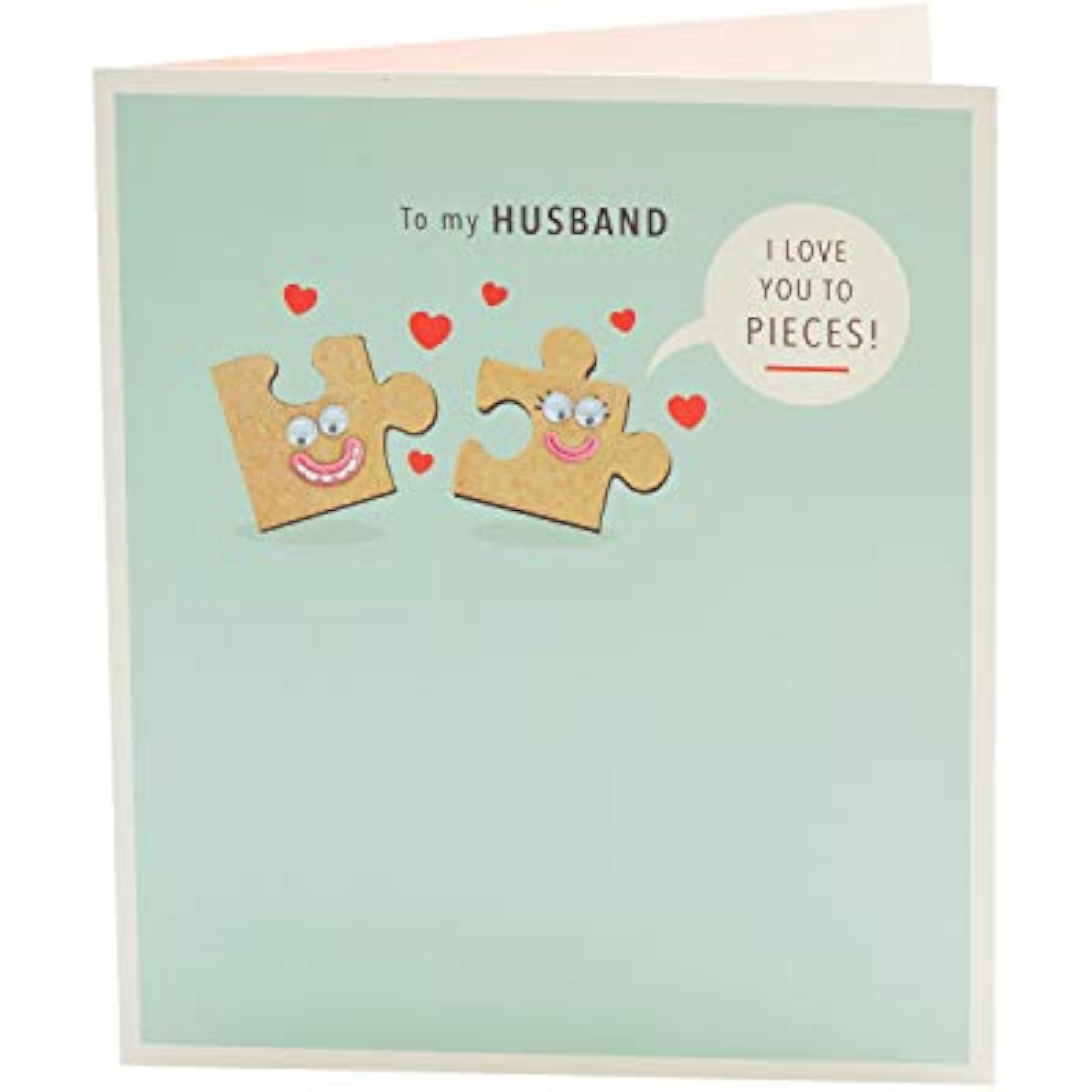 Funny husband Valentine's Day greeting card from UK Greetings featuring humorous love message and romantic design for him.
