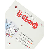 Valentine's Day greeting card for husband featuring a cute bunny design and heartfelt poem from UK Greetings.