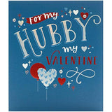 Blue Valentine's Day greeting card for husband with envelope, featuring romantic design from UK Greetings.