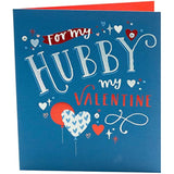 Blue husband Valentine’s Day greeting card with envelope, featuring a romantic design, from UK Greetings.